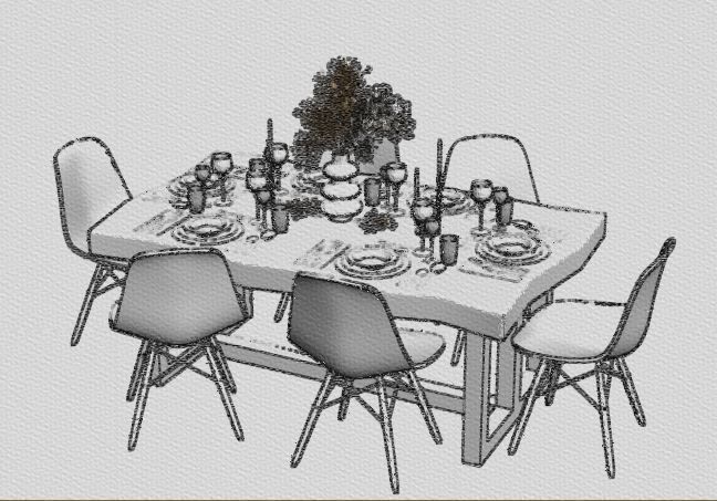 dining table set 01 3D model_54