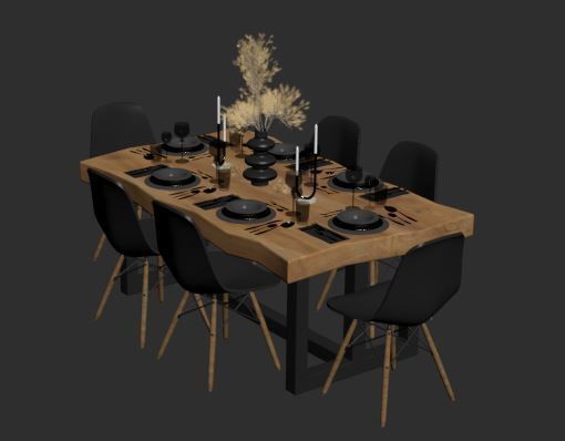 dining table set 01 3D model_15