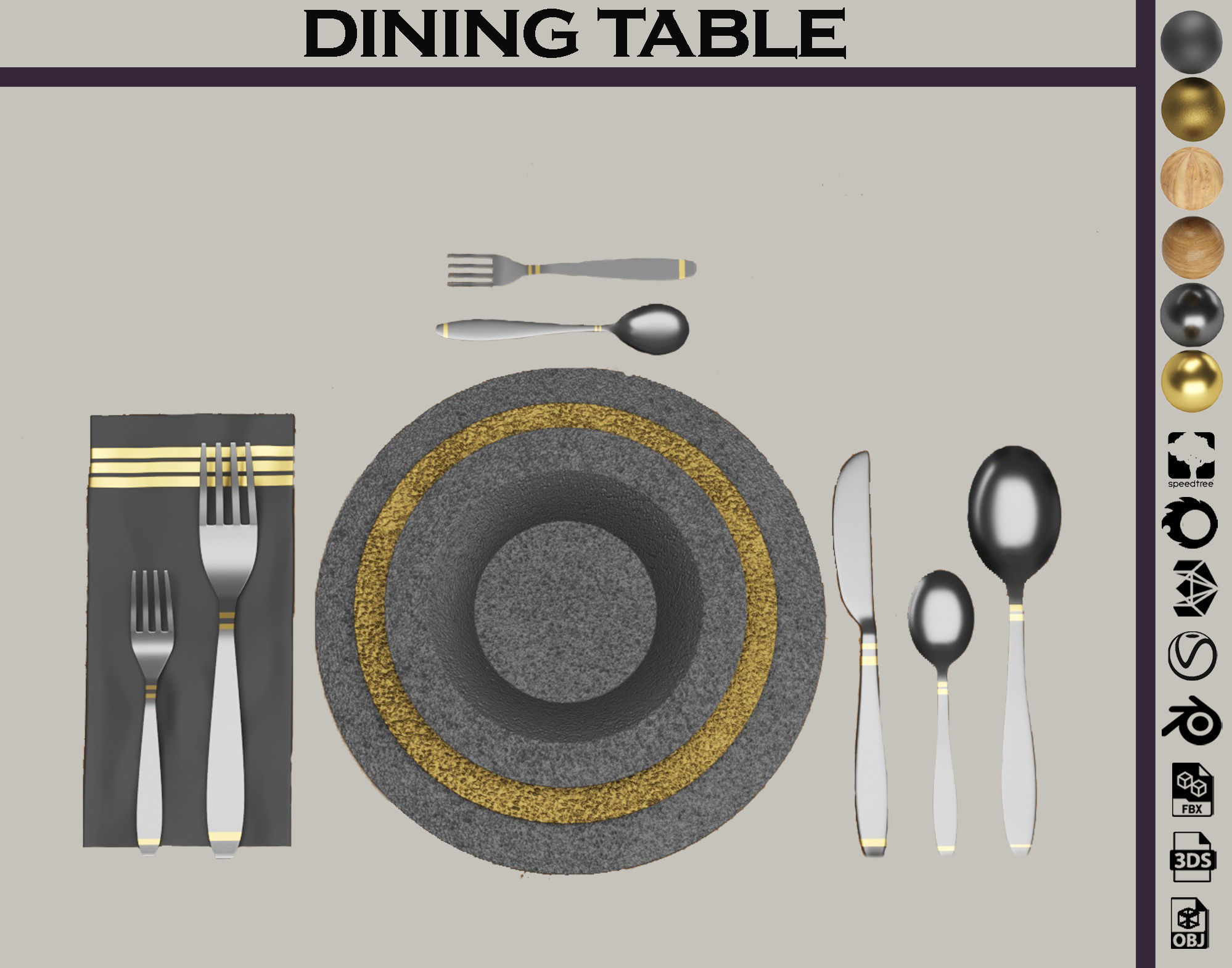 dining table set 01 3D model_11
