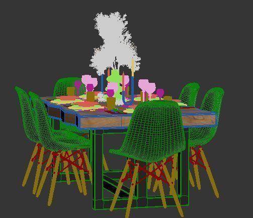 dining table set 01 3D model_39