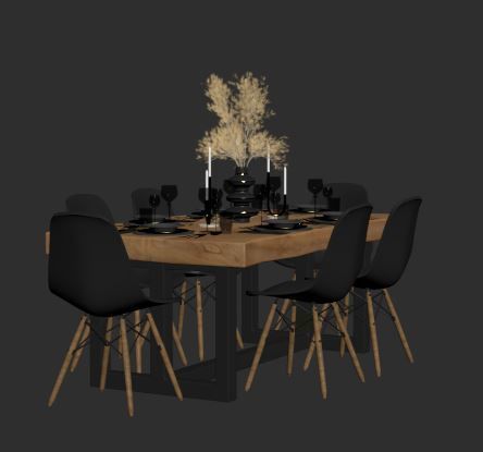 dining table set 01 3D model_22