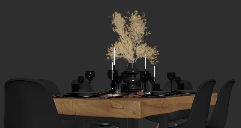 dining table set 01 3D model_17