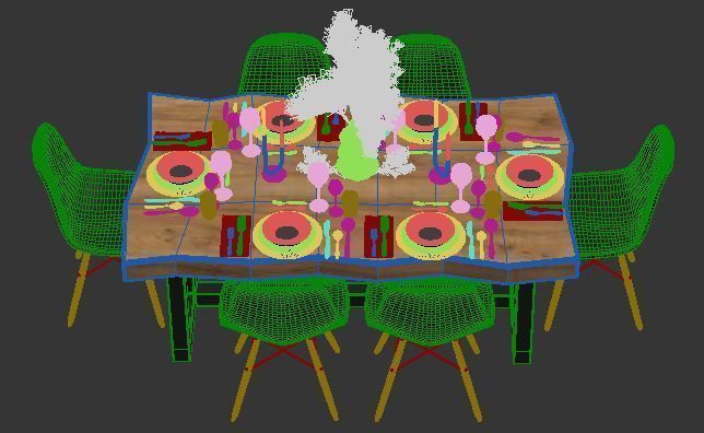 dining table set 01 3D model_32
