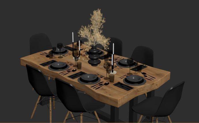 dining table set 01 3D model_18