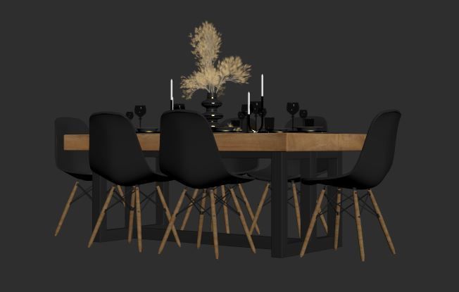 dining table set 01 3D model_55