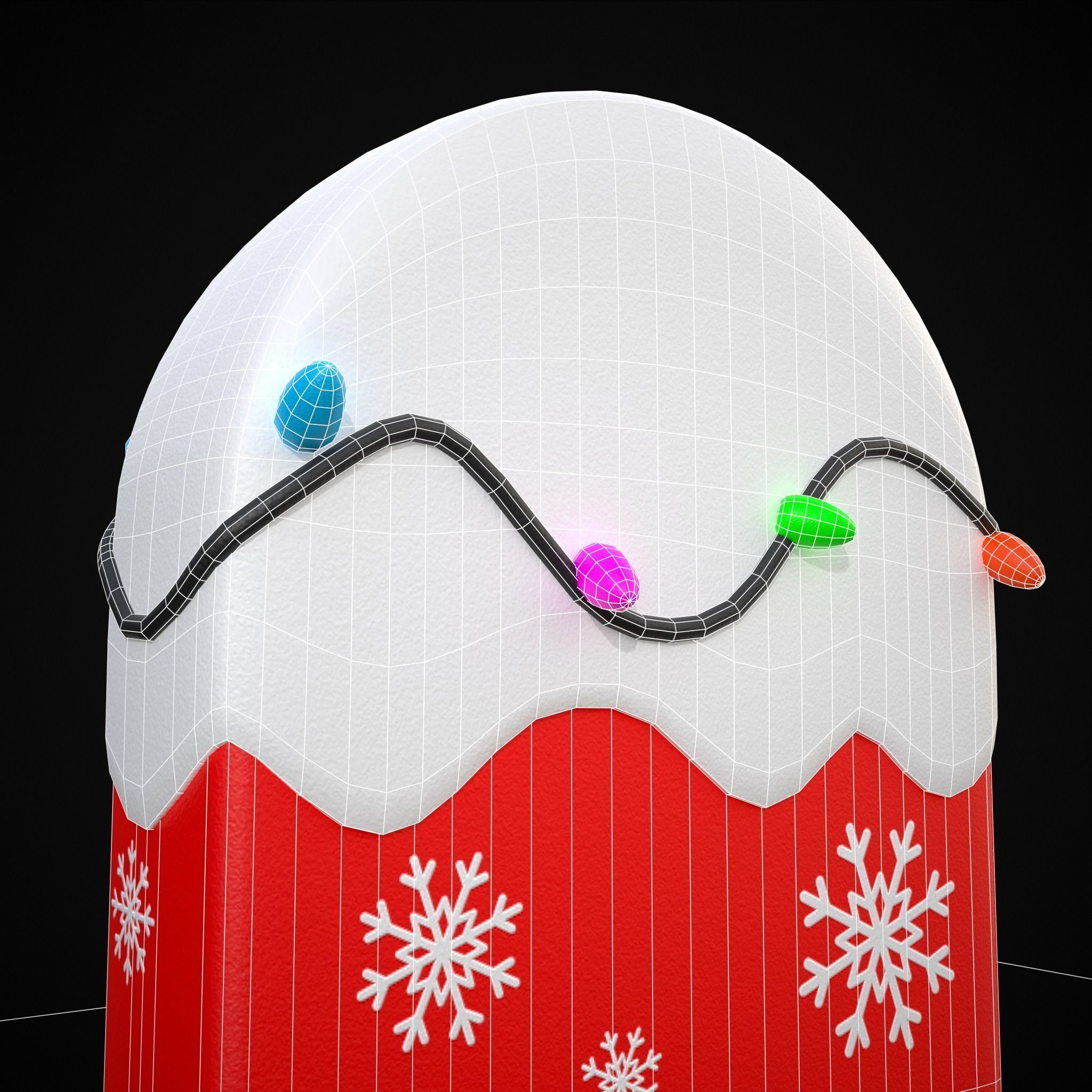 Ice Cream On A Stick Snowman Low-poly 3D model_12