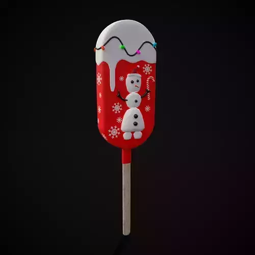 Ice Cream On A Stick Snowman Low-poly 3D model
