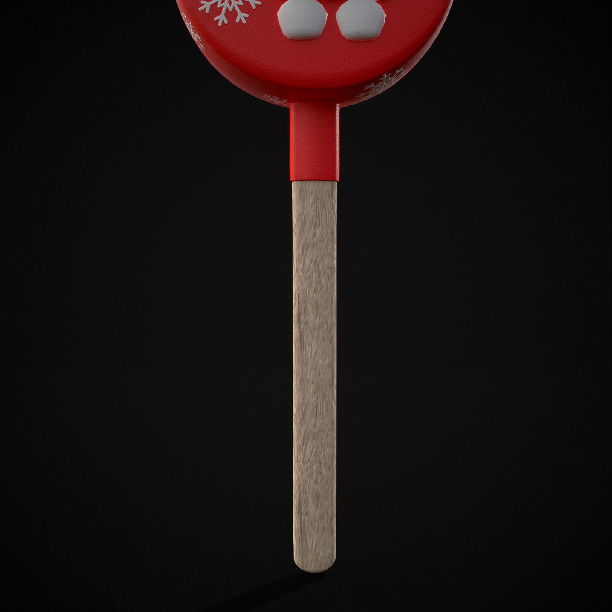 Ice Cream On A Stick Snowman Low-poly 3D model_5