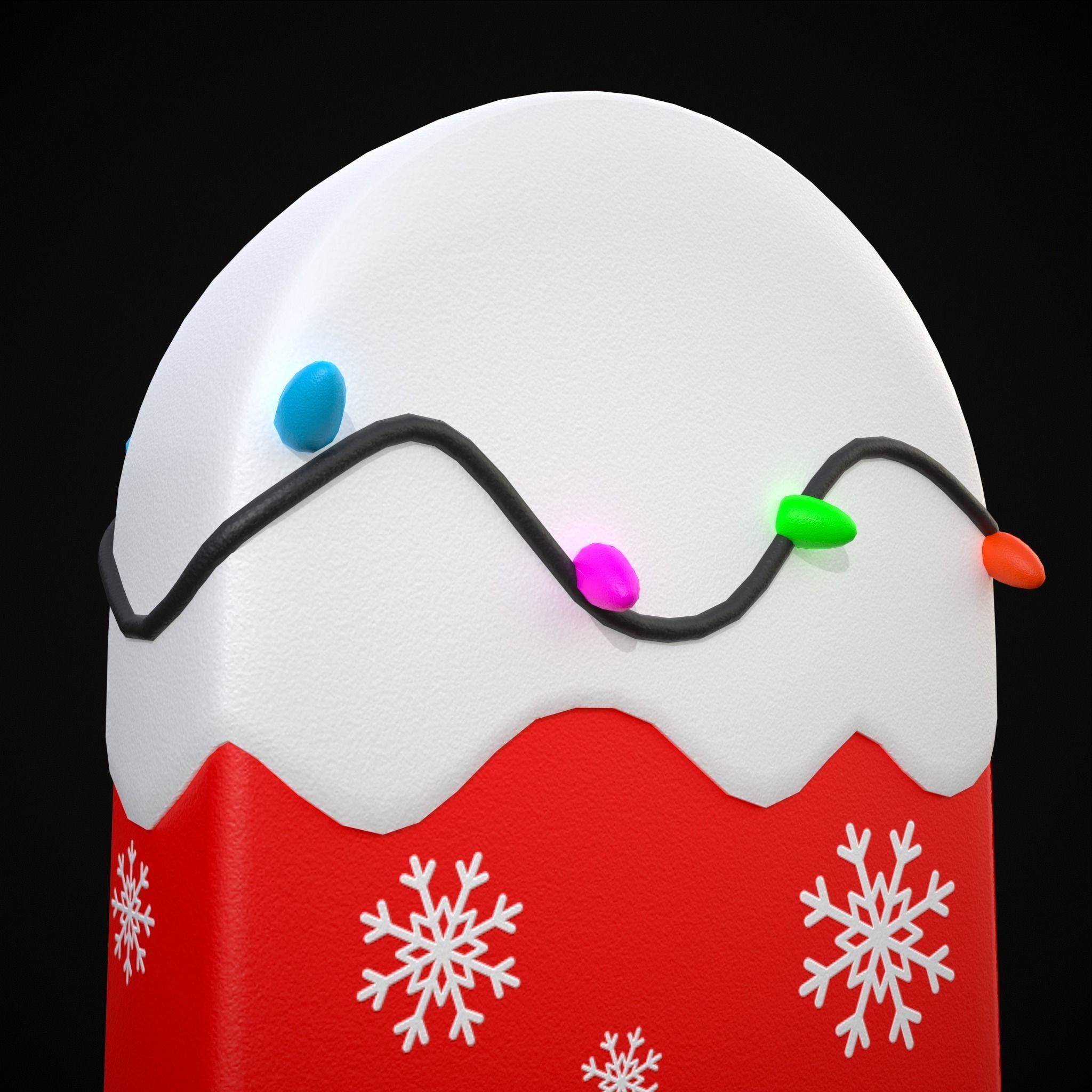 Ice Cream On A Stick Snowman Low-poly 3D model_11