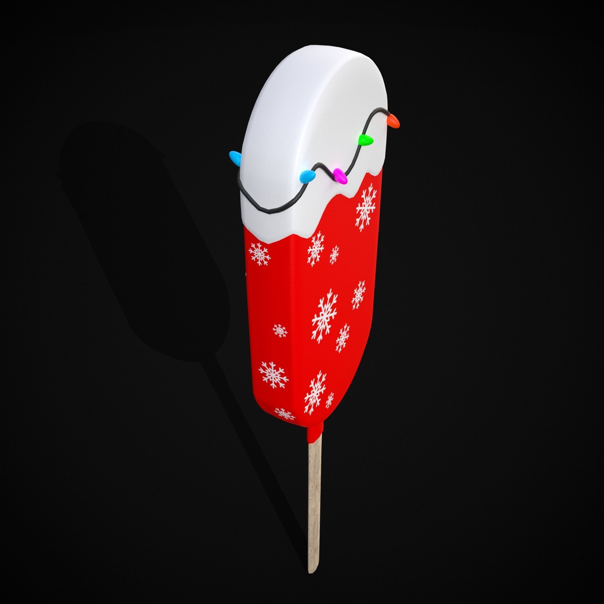Ice Cream On A Stick Snowman Low-poly 3D model_27