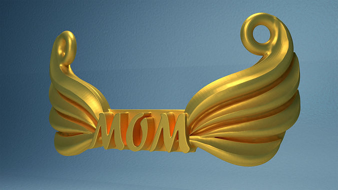 Pendent golden angel wing 3D print model
