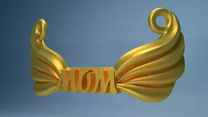 Pendent golden angel wing