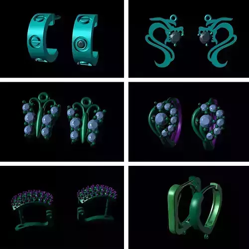 Women Earring Diamond Jewelry 3dm STL Earring Print File