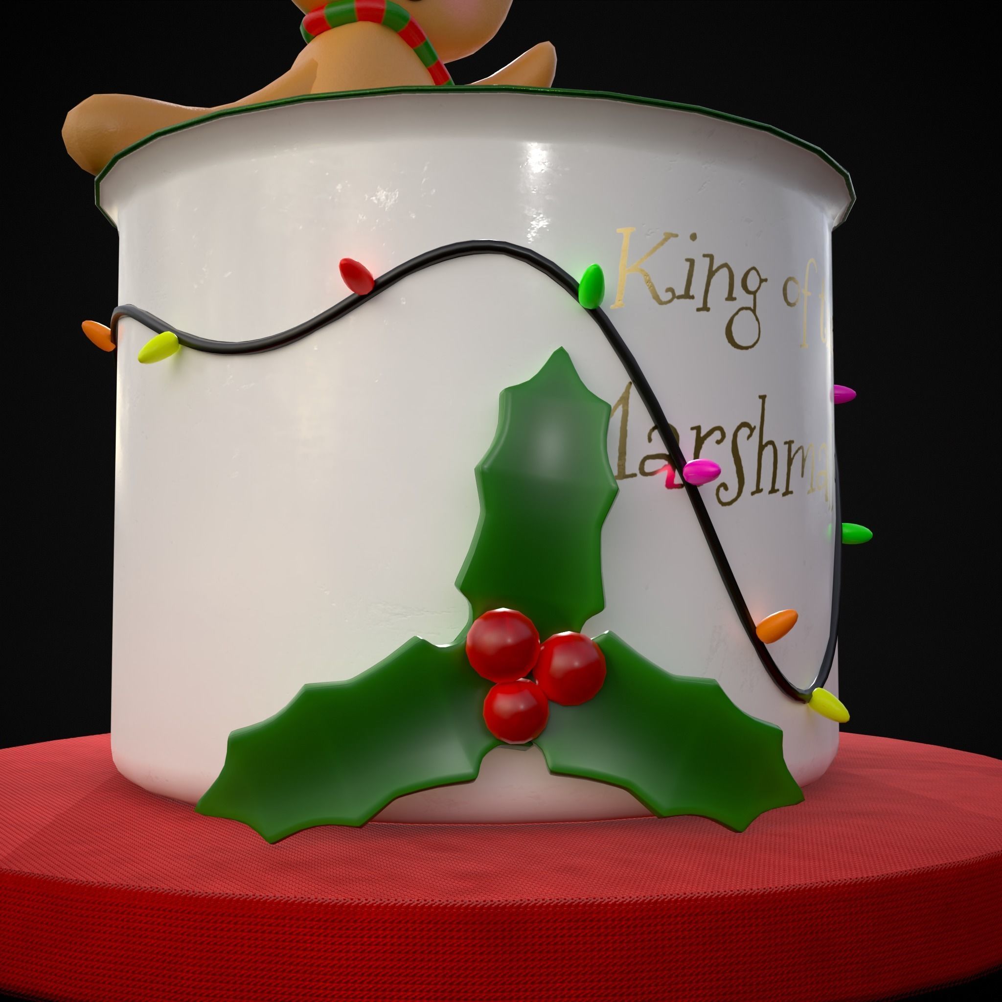 Marshmallow King Hot Chocolate Low-poly 3D model_3