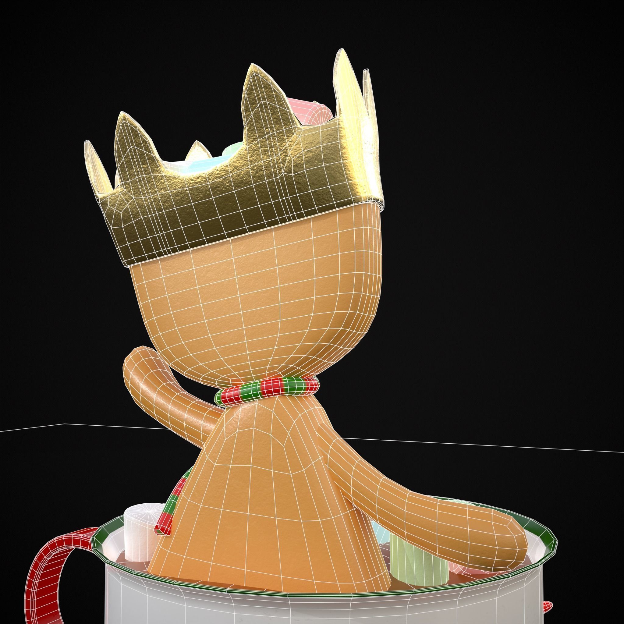 Marshmallow King Hot Chocolate Low-poly 3D model_8