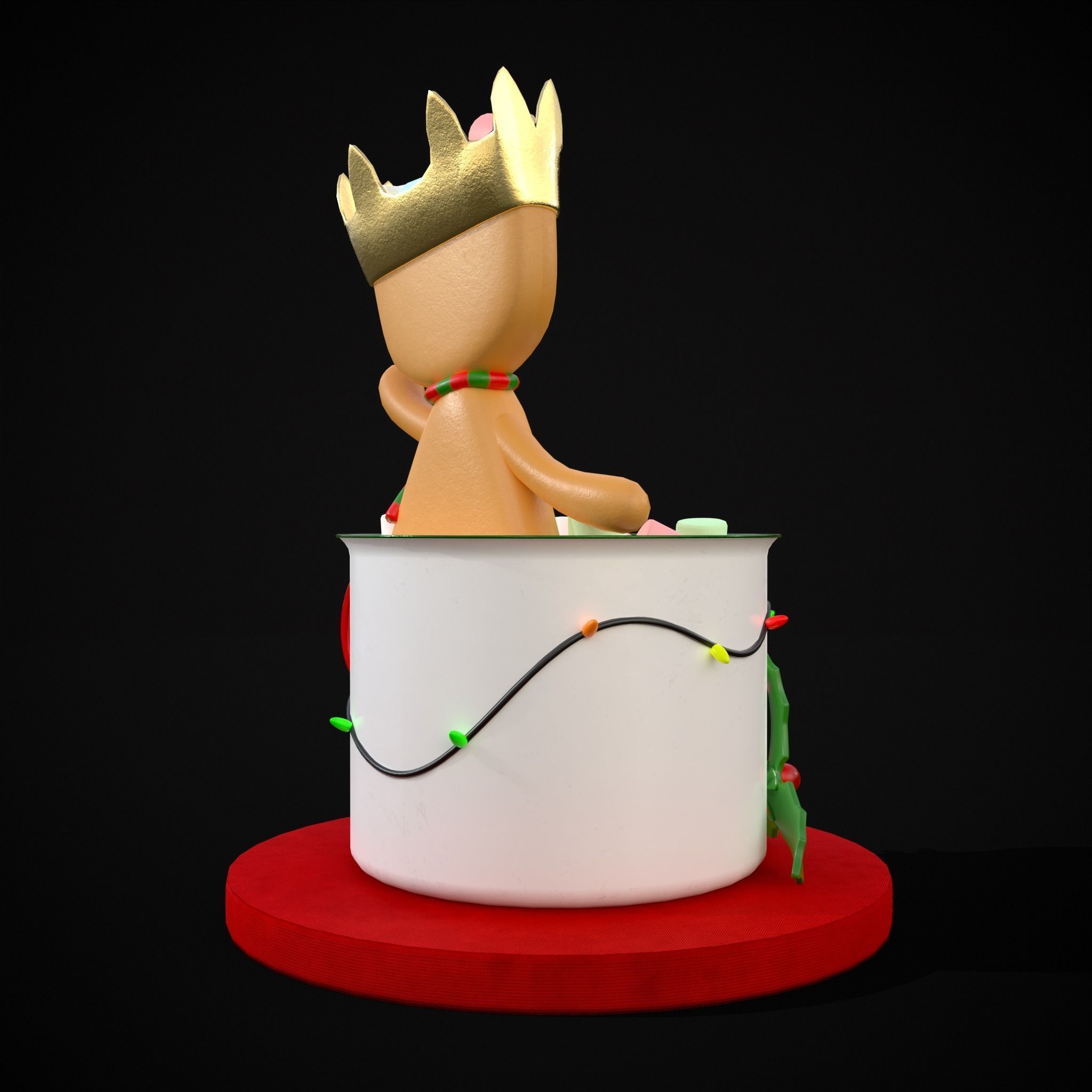 Marshmallow King Hot Chocolate Low-poly 3D model_16