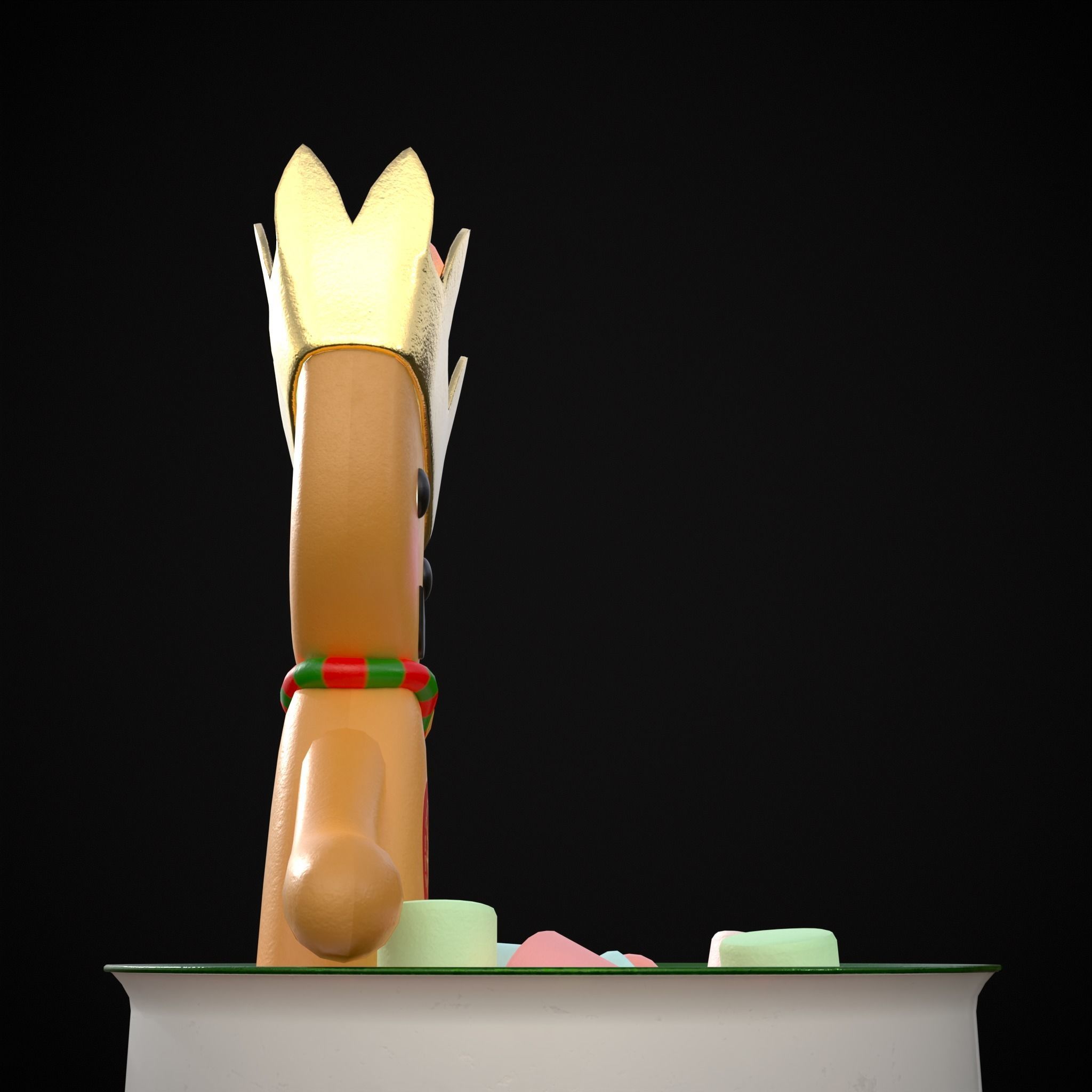 Marshmallow King Hot Chocolate Low-poly 3D model_9