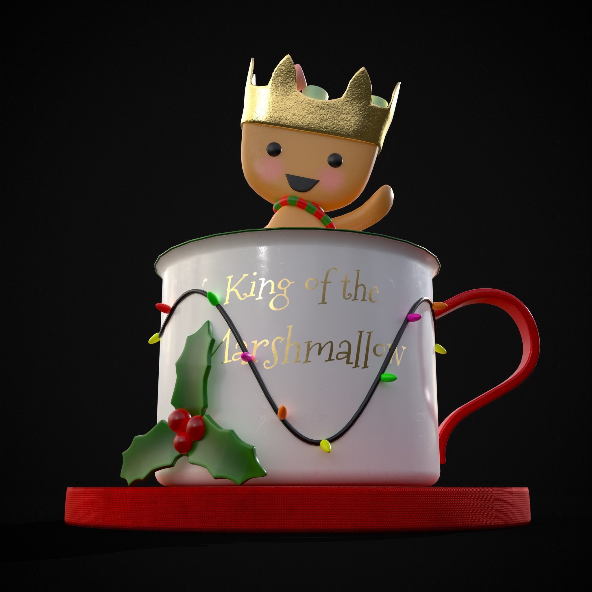 Marshmallow King Hot Chocolate Low-poly 3D model_18