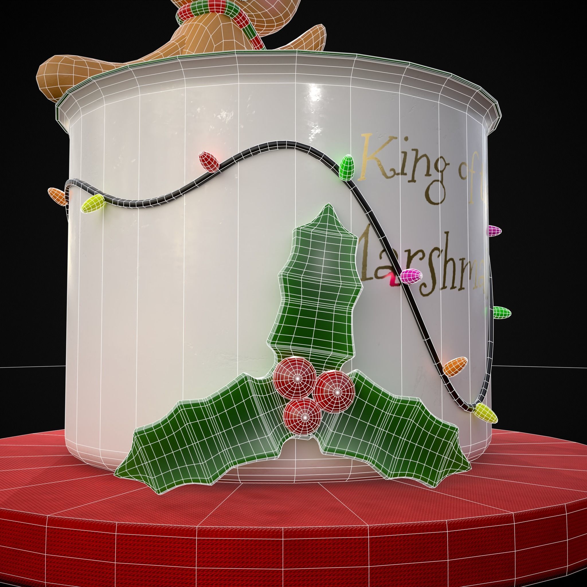 Marshmallow King Hot Chocolate Low-poly 3D model_4