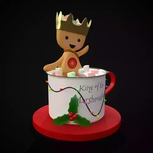 Marshmallow King Hot Chocolate Low-poly 3D model