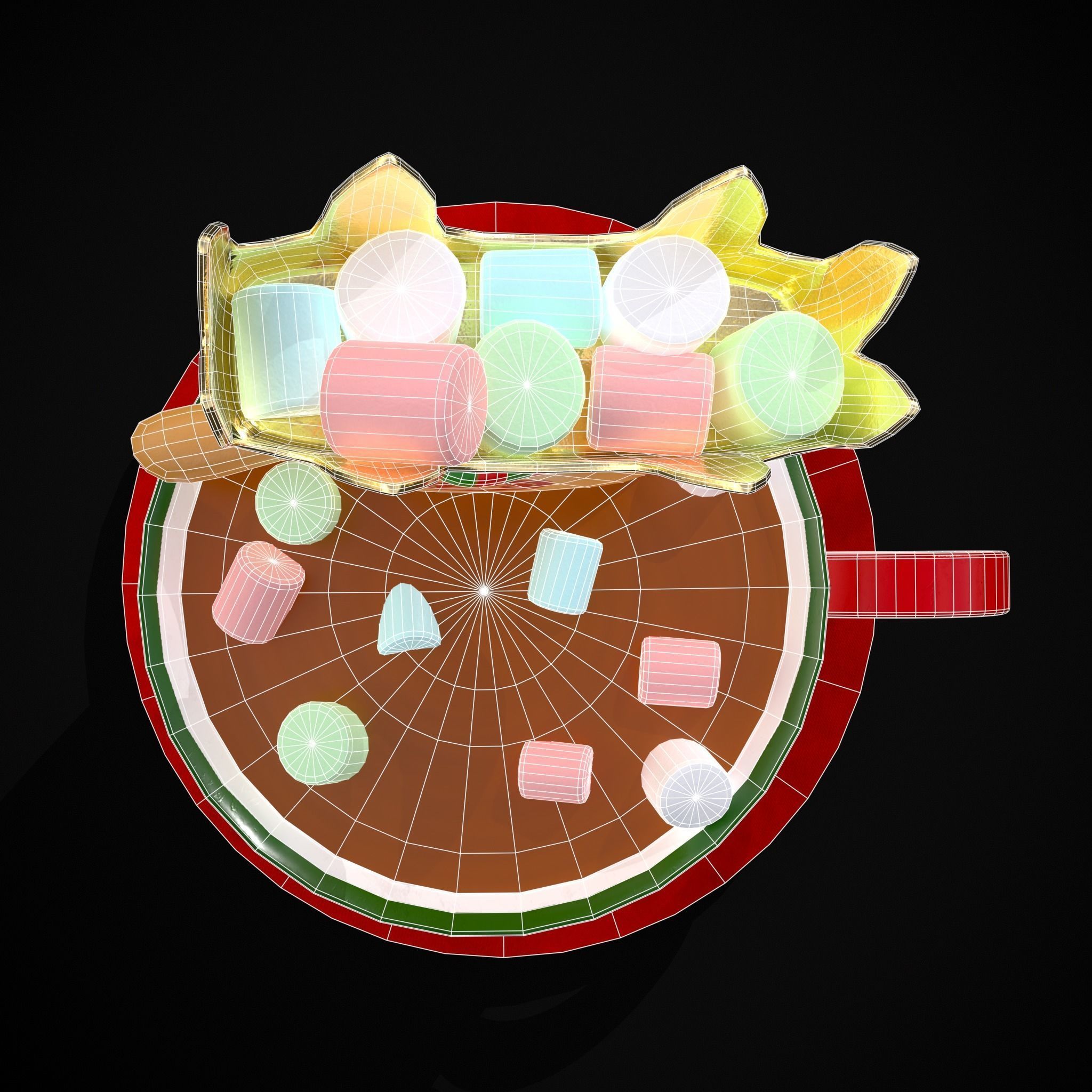 Marshmallow King Hot Chocolate Low-poly 3D model_21