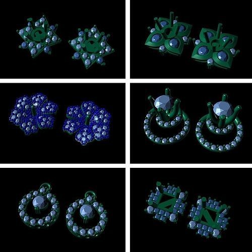 Luxury Women Earrings Women Jewelry 3dm STL Print File 3D print model