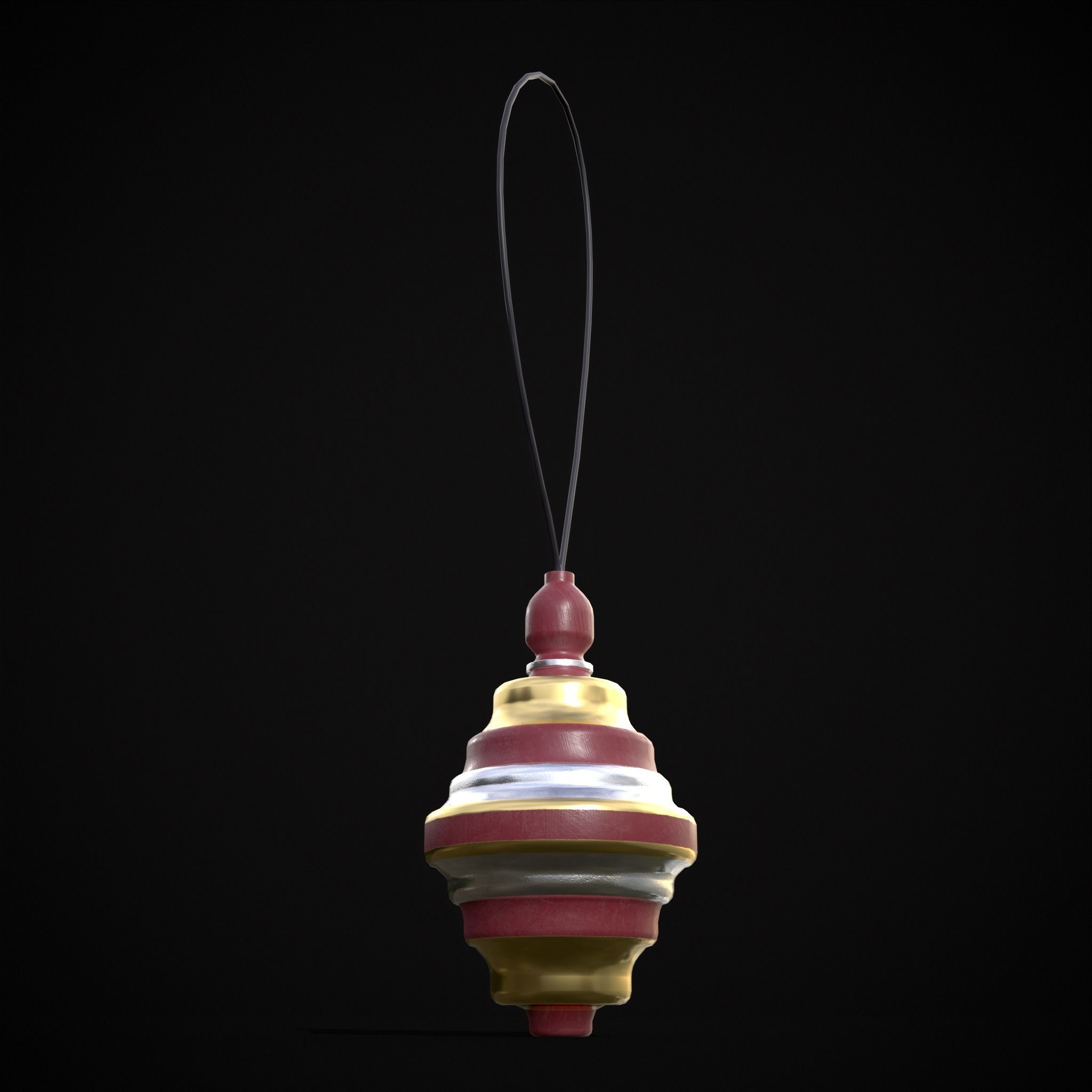 Drum And Top Christmas Tree Ornament Low-poly 3D model_25