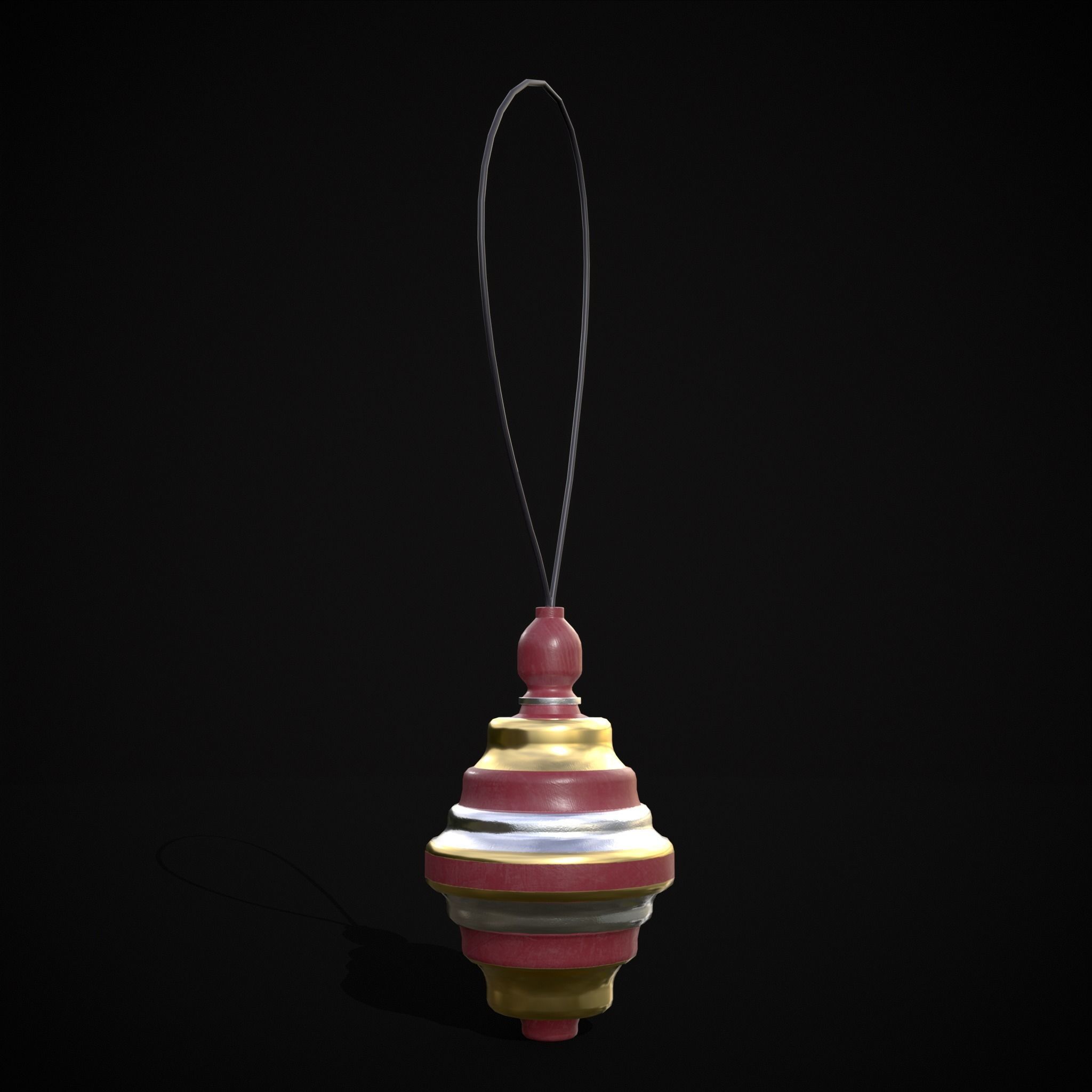 Drum And Top Christmas Tree Ornament Low-poly 3D model_21