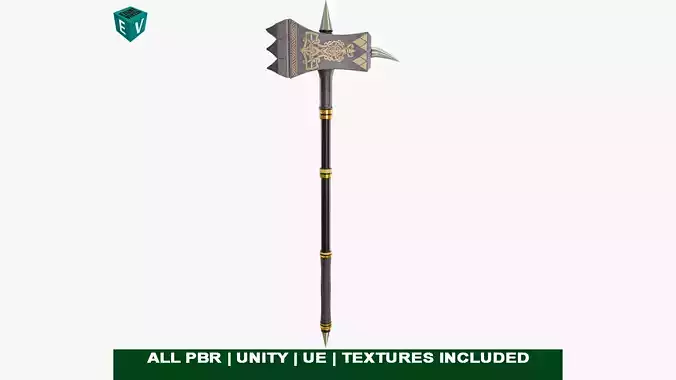 Battle Hammer03 All PBR Unity UE Textures Included Low-poly 3D model