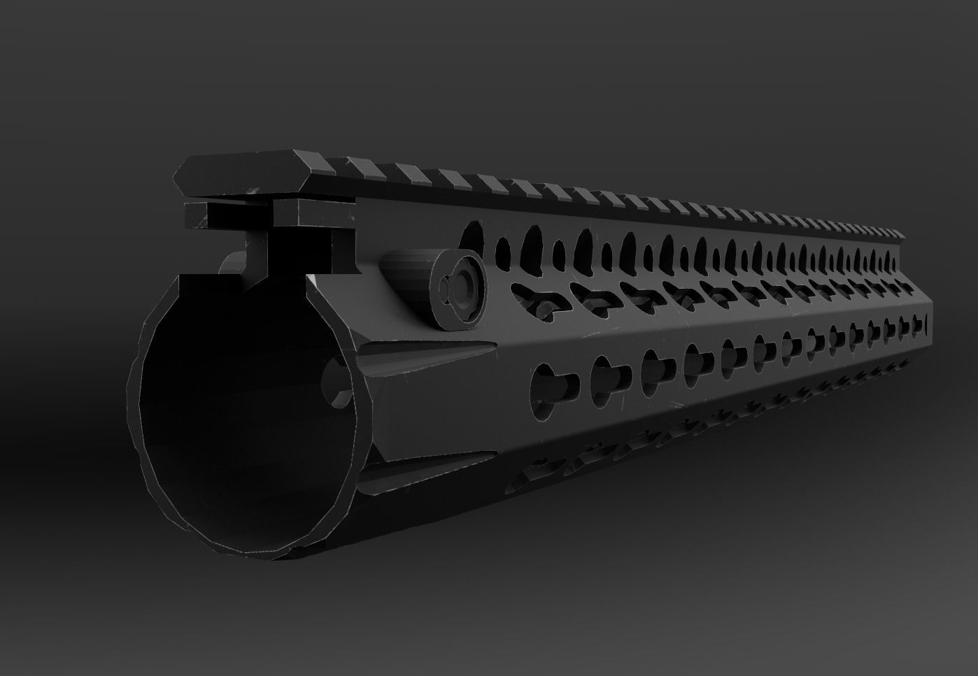 BCM KMR Alpha 13 KeyMod Free Float Handguard Free low-poly 3D model_1