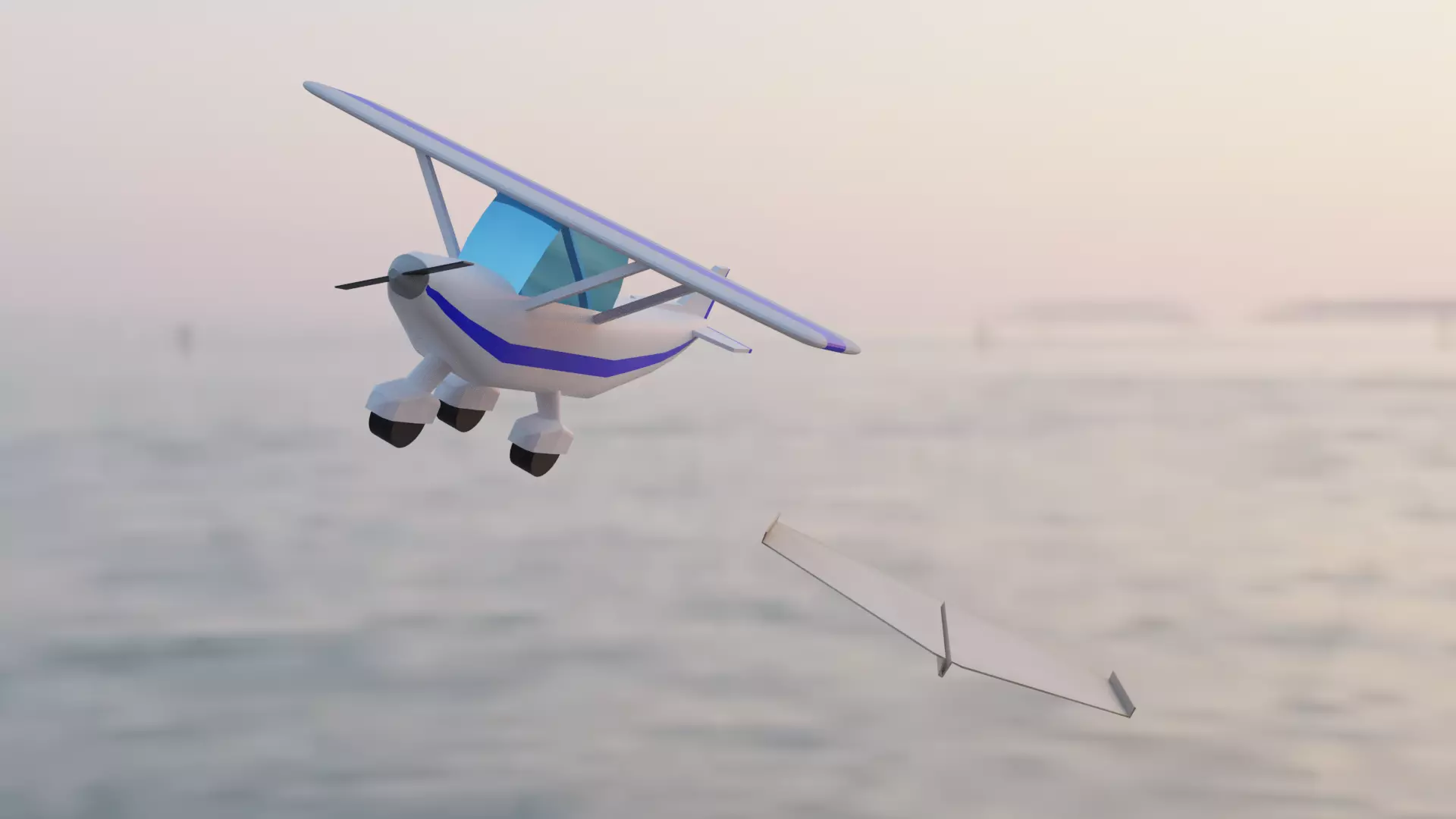 Lowpoly Plane toy airplane Free low-poly 3D model