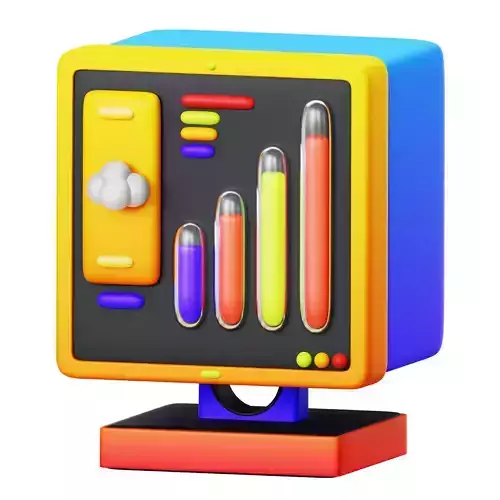Online Cloud Analysis 3D Icon