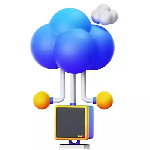 Cloud Computing 3D Icon Low-poly 3D model
