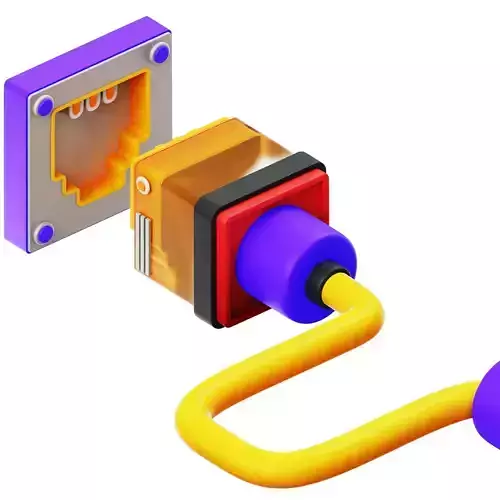 Ethernet Port 3D Icon