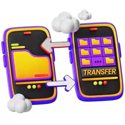 Mobile Data Transfer 3D Icon Low-poly 3D model