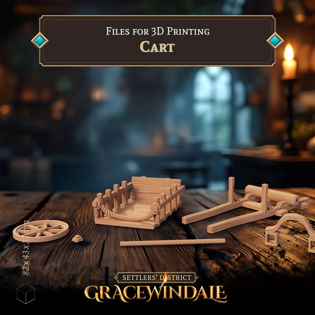 Cart - Two Wheel Wagon 3D print model_1