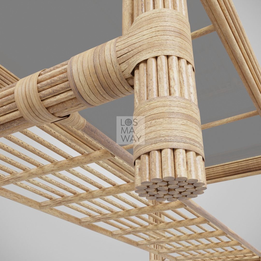 RATTAN WICKER TABLE 3D model_10