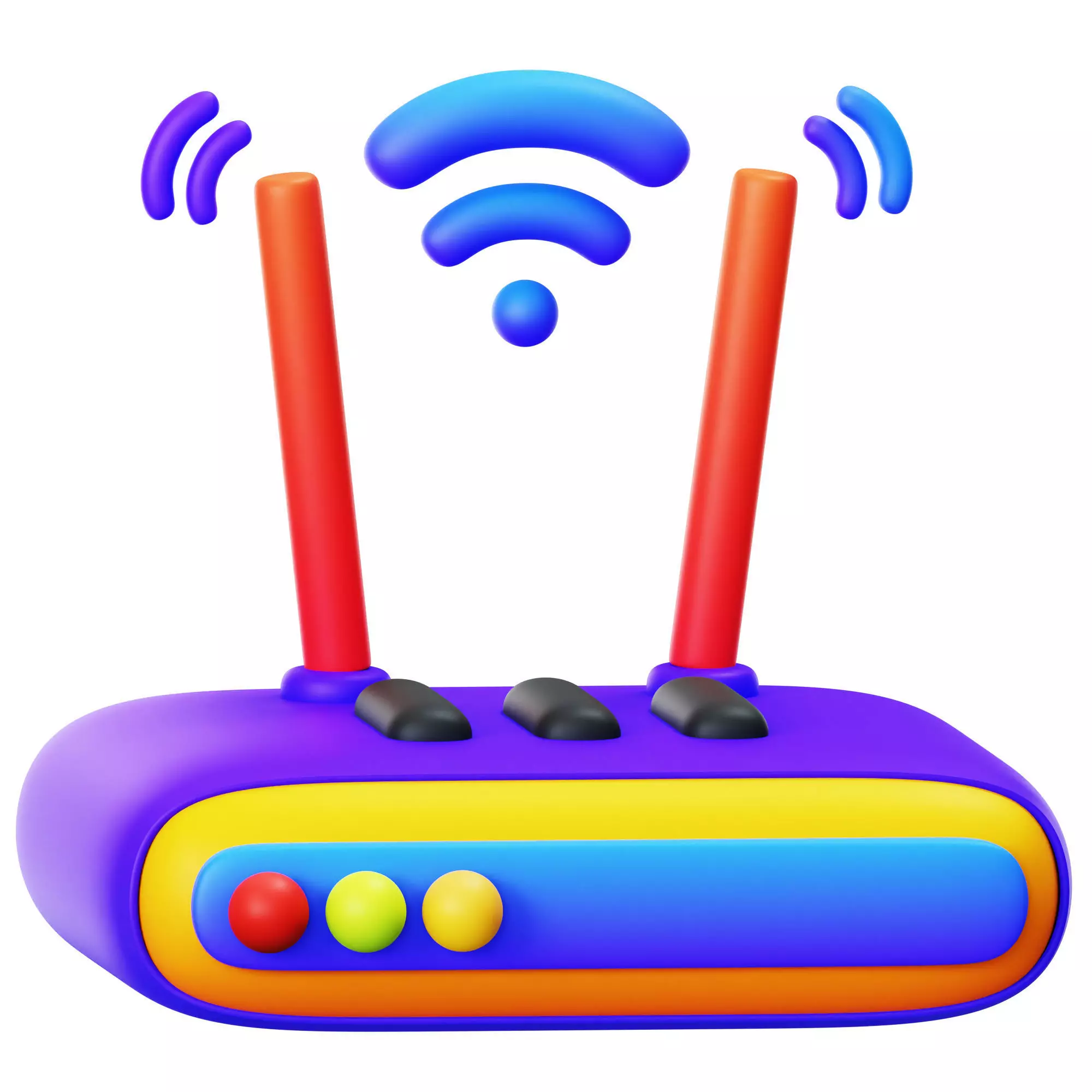 Router 3D Icon Low-poly 3D model_0