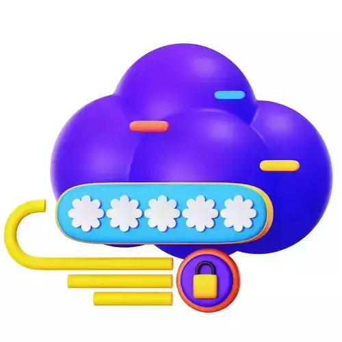 Cloud Security Password 3D Icon