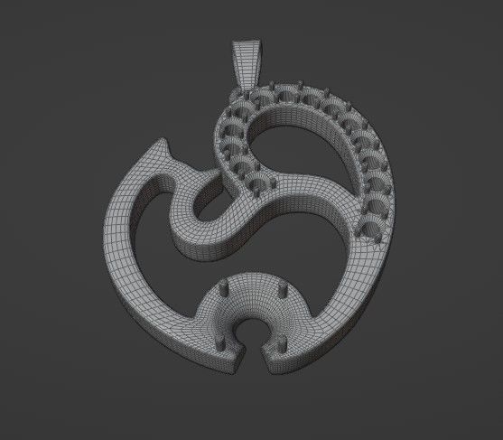 Cat pendant 3D print model_4