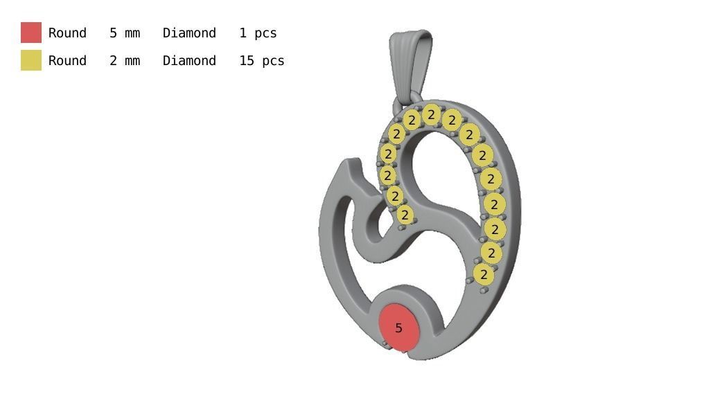 Cat pendant 3D print model_2