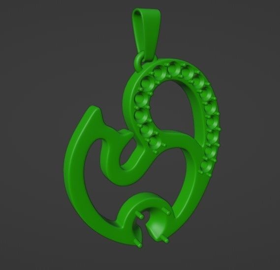 Cat pendant 3D print model_3