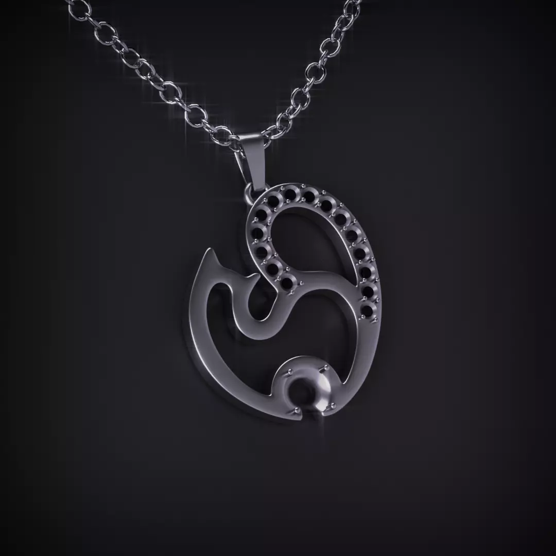 Cat pendant 3D print model_0