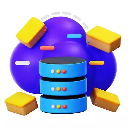 Cloud Database 3D Icon Low-poly 3D model
