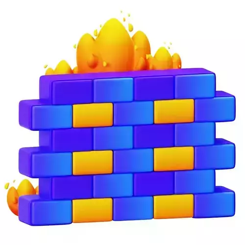 Firewall Security 3D Icon