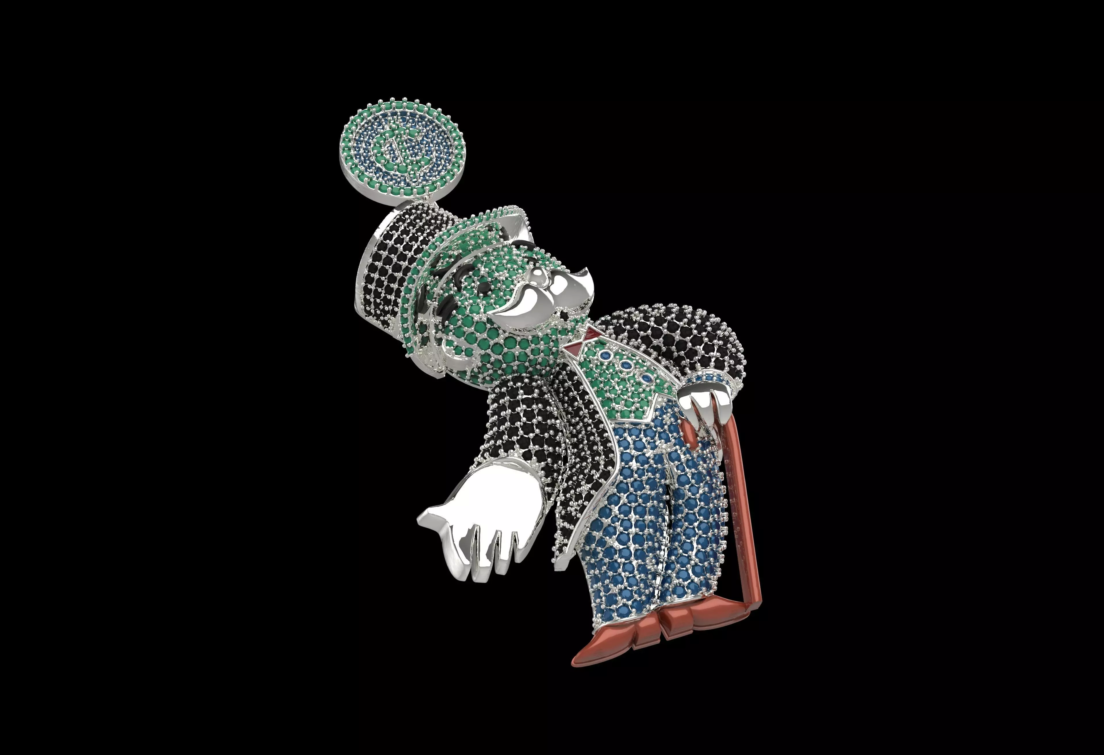 monopoly man pendant 3D print model_0