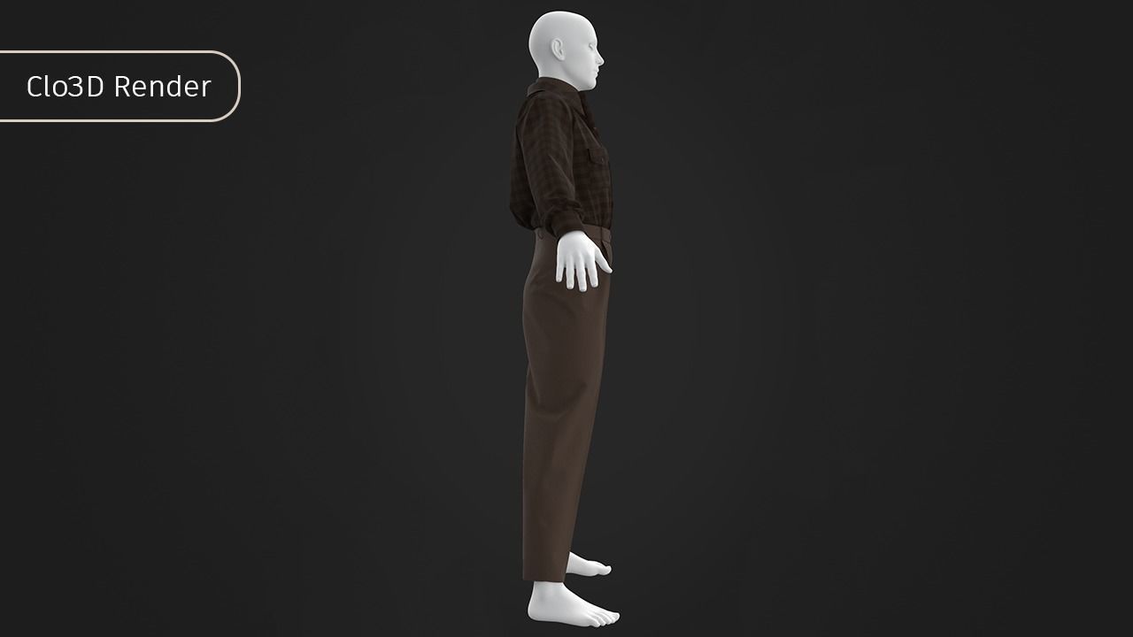 Low Poly Men Vintage Outfit Low-poly 3D model_8