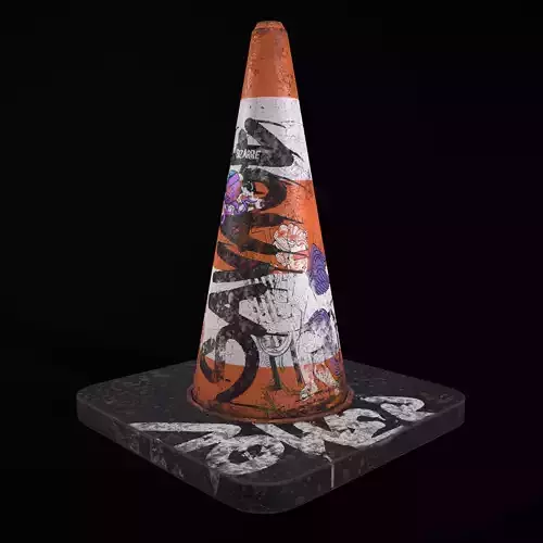 Traffic cone Graffiti PBR