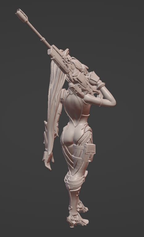 WidowMaker female character in armor 3D print model_1