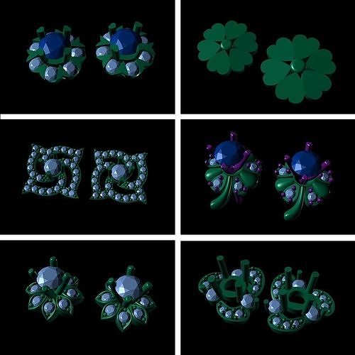 Earring Flowers Earrings Women Jewelry 3dm STL Print File 3D print model